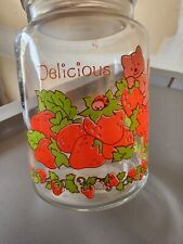 Vintage 1980 Strawberry Shortcake CUSTARD Cat Glass Storage Canister Candy Jar picture