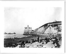 c.1896 SAN FRANCISCO VICTORIAN CLIFF HOUSE (1896-1907) & BEACH CROWD~8x10