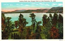 Postcard VT Lake Bomoseen View North from Prospect Point Linen Vintage PC H250 picture