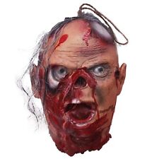 Cut Off Head Prop, Halloween Scary Realistic Hanging Severed Bloody Head With... picture