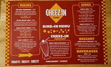 ULTRA RARE LIMITED EDITION Cheez-In Diner Menu picture