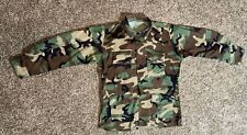 Vtg US Army Woodland BDU Camo Combat Shirt Jacket Size Large Long Ripstop picture