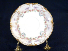 Theo Haviland Saucer Blank 133 Schleiger 33D Pink & Blue Flowers Bows picture