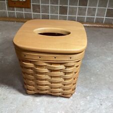 Longaberger Classic Tall Tissue Basket with Lid 1994 W / Protector 2001 picture