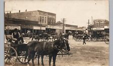 ST JOE TEXAS EXCELLENT STREET SCENE real photo postcard WAGONS & SHOPS TX RPPC picture