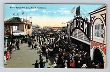 Long Beach CA, Silver Spray Pier, Dodg'em Attraction Vintage c1910 Postcard picture