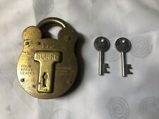 Vintage Squire 770 Old English Brass Lock With 2 Key Works Great picture