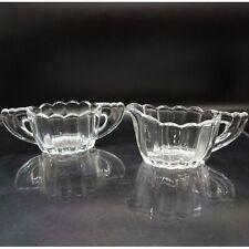 Vintage Crystolite Creamer and Open Sugar Set by Heisey Pressed Clear Glass picture