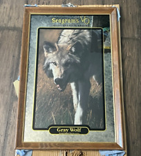 NOS RARE SEAGRAMS VO WHISKEY GRAY WOLF MIRROR SIGN  28 1/2x19 picture