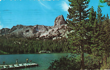 Mammoth Lakes CA California, Lake George Crystal Crag Vintage Scalloped Postcard picture