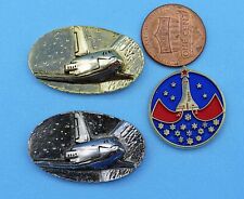 BURAN PIN Trio '89 vtg Soviet Space Shuttle USSR Program CCCP Glavkosmos picture