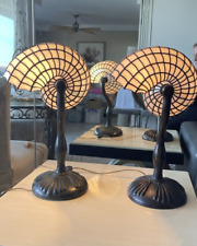 Pair of matching Nautilus Stained Glass Lamps  picture