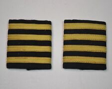 2 Vtg USMC Marine Corps Pilot Captain 4 Bar Gold Stripes Epaulettes Pollard L picture