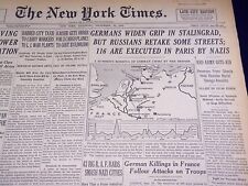 1942 SEPTEMBER 19 NEW YORK TIMES - 116 ARE EXECUTED IN PARIS BY NAZIS - NT 1574 picture