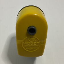 APSCO Midget Hand-Cranked Desk-Mount Yellow Pencil Sharpener Metal & Plastic VTG picture