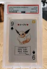 Pokemon PSA 10 Eevee #133 9 Of spades Green Playing Card Poker 1996 Japanese picture