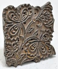 Antique Wooden Textile Printing Block Original Fine Hand Carved Floral Motifs picture
