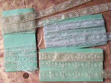 4 Vintage Lace Torchon Trim 5+ Yds Insertion Cotton  Braid Lot picture