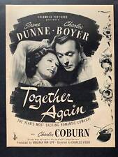 Vintage 1940s Together Again Film, Irene Dunne, Charles Boyer, Columbia picture