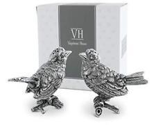 Pewter Song Birds Salt & Pepper Shakers Set Spring Song Bird Table S/p 3 Inch Ta picture