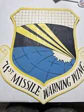 Vintage US Air Force 74 Missile Warning Wing Agency Plaque Wood picture