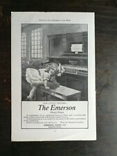 Vintage 1912 The Emerson Player Piano Girl on Piano Bench Full Page Original Ad picture