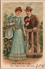 Vintage 1907 Romance / Embossed Greetings Postcard 