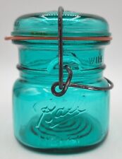 Blue Ball Ideal Mason Glass Jar Half Pint Wire Bail with Lid New Modern Version picture