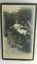 1920's Woman Driving Car Antique Photo 5.5