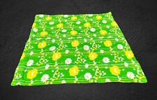 RETRO Mid Century HIPPIE Comforter  Blanket FLOWER POWER Green Yellow 76”x 86” picture