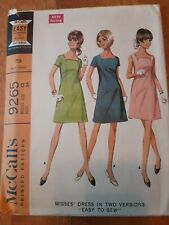 McCall's Pattern 9265 Misses Dress Size 12 Bust 34 