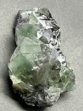 FLUORITE on TOURMALINE- Erongo, Namibia schorl crystal mineral Lollipop Pocket picture