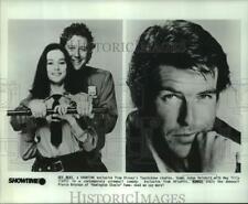 1987 Press Photo Judge Reinhold, Meg Tilly & Pierce Brosnan in 