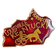 Vintage Kentucky Souvenir Lapel Hat Pin Brooch Frankfort Louisville Enamel 102 picture
