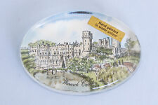 Vintage Warwick Castle Britain Hand Painted Water Color Paperweight picture