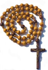 Super and holy Big Mix Beads sanctified Rosario Natural Wood Chain Jesus Cross picture