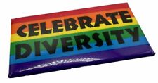 Celebrate Diversity Pin Button Rainbow Flag LGBTQI+ Pride colors picture
