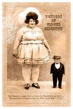 WORLD'S LARGEST WOMAN & MAJOR MITE 1922  PT Barnum Circus Sideshow  picture