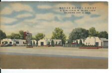 CB-351 OK, Oklahoma City, Boyer Hotel Court Linen Postcard Route 66 Old Cars picture