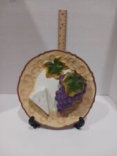 Vintage Style Eyes by Baum Bros 3-D Hanging Collector Plate Cheese/Grapes- 8