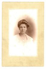 Antique Circa 1890s Cabinet Card Bach Beautiful Young Woman Necklace New York picture