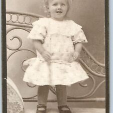 c1900s Soraker, Sweden Cute Laughing Little Girl Young Smile CdV Photo Card H28 picture