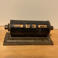 VINTAGE: PARK SHERMAN Mid-Century Brass Rolling Day Date Desktop Calendar. As is picture