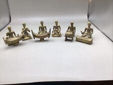 RARE Vintage 10 Piece ASIAN BRASS FIGURINES Musical Band Group Thailand picture