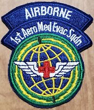 USAF US Air Force 1st Aeromedical Evac Squadron 'AIRBORNE' color Patch H&L VTG picture