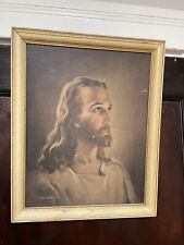 Jesus 1941 Kriesel & Bates Vintage  Framed(no Glass) Print Frame Size (12x15.5”) picture