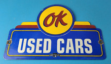 Vintage Chevrolet Sign - Porcelain Used Cars Sign - Gas Oil Pump Garage Sign picture