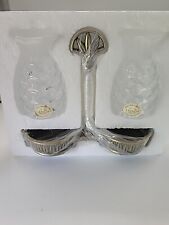 Lenox Hospitality Pineapple Crystal Salt and Pepper Shakers With Tray • Retired  picture