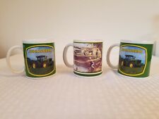 John Deere Licensed Coffee Mug Cup Tractor farm moline IL.Lot of 3 Assorted  picture
