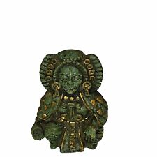 Vintage Zarebski style Aztec Mexican Crushed Malachite Small Vibrant Figurine picture